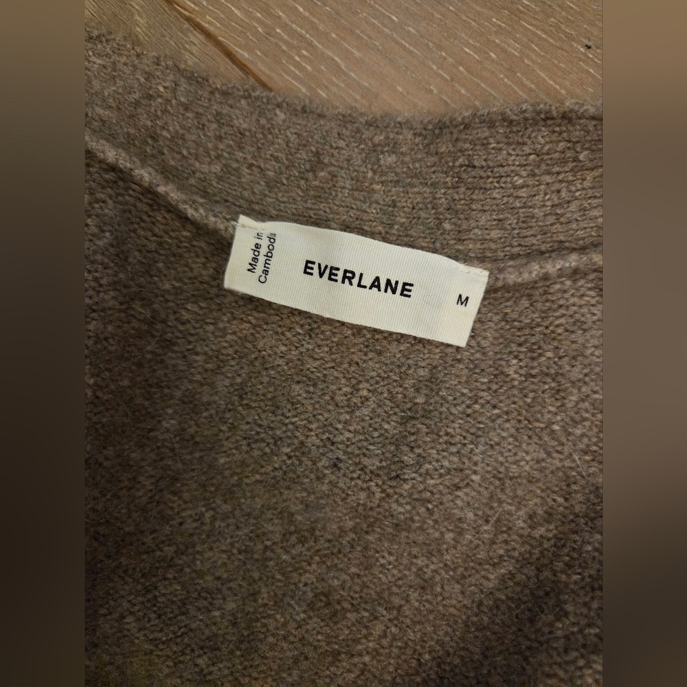 Everlane Wool Alpaca Blend Brown Button-Up Women's Cardigan Size M - Picture 8 of 11